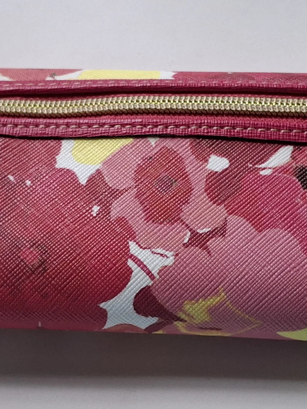 Dooney & Bourke Pink Floral Print Wallet with Yellow Accents